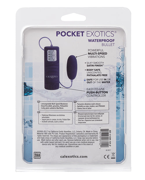 Pocket Exotics Waterproof Bullet with Wired Remote Control - Purple