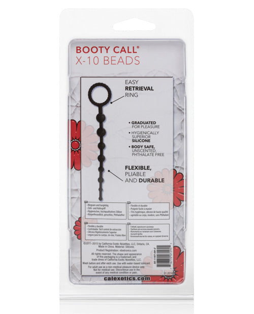 Booty Call X-10 Silicone Anal Beads - Black