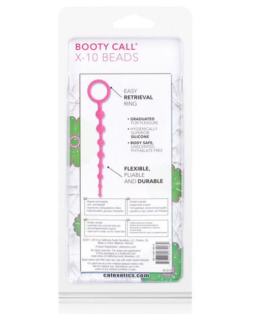 Booty Call X-10 Silicone Anal Beads - Pink
