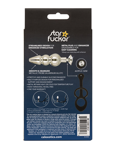 Star Fucker Beaded Plug Silicone Dual Enhancer - Black