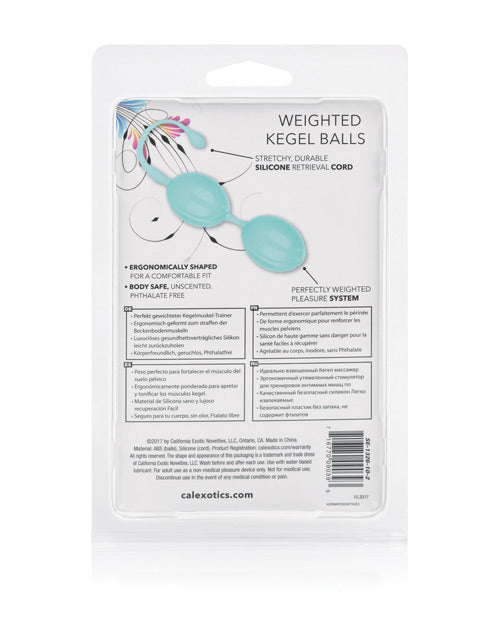 Weighted Kegel Balls Silicone with Retrieval Cord - Teal