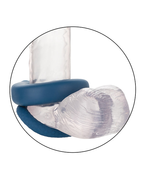 Link Up Optimum Rechargeable Silicone Cock Ring - Blue