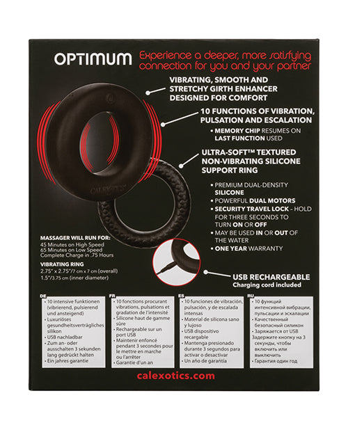 Link Up Optimum Rechargeable Silicone Cock Ring - Black