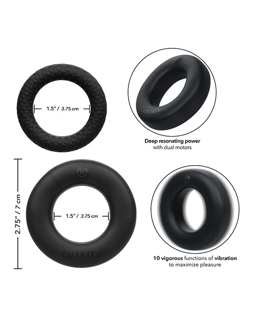 Link Up Optimum Rechargeable Silicone Cock Ring - Black