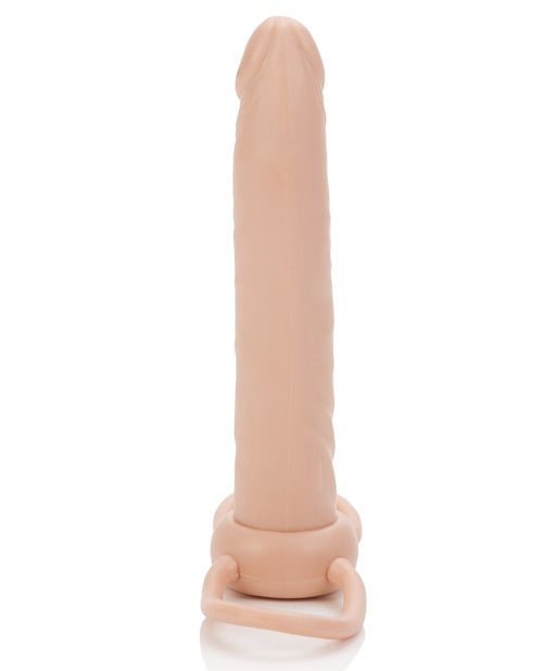 Accommodator Dual Penetrator Dildo Cock Ring - Vanilla