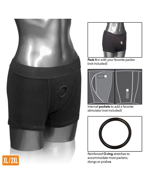 Packer Gear Boxer Brief Harness -XL/2XL - Black