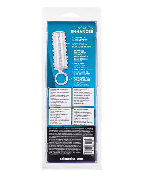 Sensation Enhancer Penis Sleeve with Scrotum Support - Clear