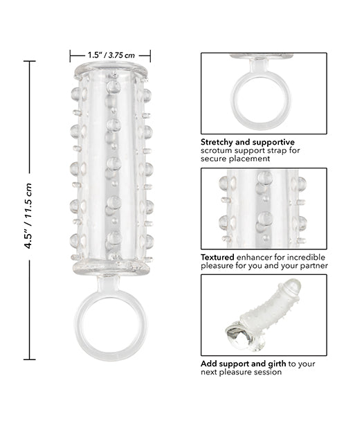 Sensation Enhancer Penis Sleeve with Scrotum Support - Clear