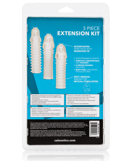 3 Piece Extension Kit Textured 6in Each - Clear