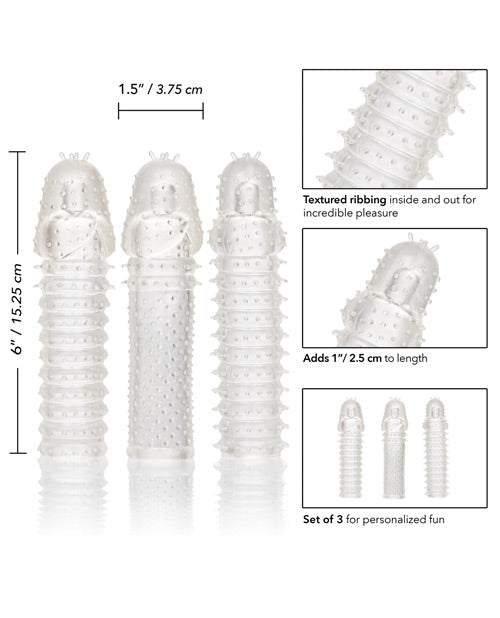 3 Piece Extension Kit Textured 6in Each - Clear