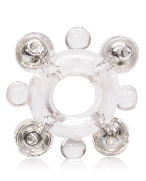 Basic Essentials Enhancer Cock Ring with Beads - Clear