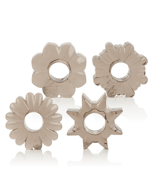 Basic Essentials Super Stretchy Enhancer Cock Rings - Smoke