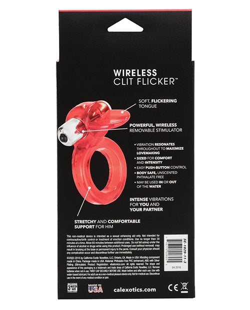 Clit Flicker Vibrating Cock Ring with Clitoral Stimulation - Red