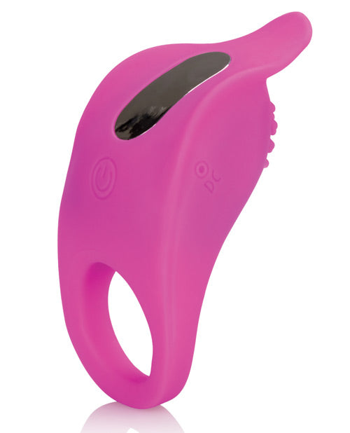 Silicone Rechargeable Teasing Enhancer Cock Ring - Pink