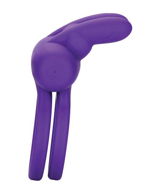 Silicone Rechargeable Dual Rockin Rabbit Multi Speed Cockring Waterproof - Purple