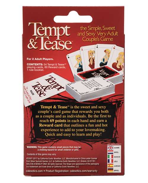 Tempt and Tease Couples Card Game