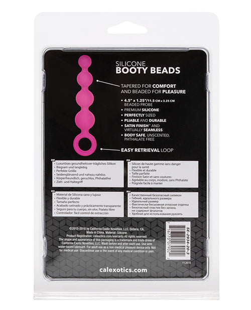Silicone Booty Anal Beads - Pink