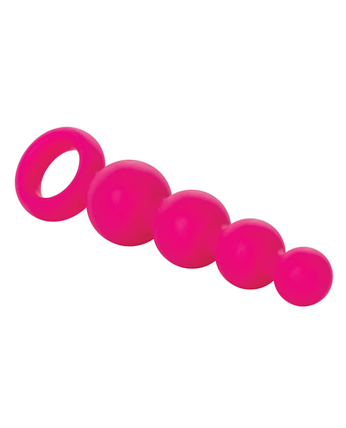 Silicone Booty Anal Beads - Pink
