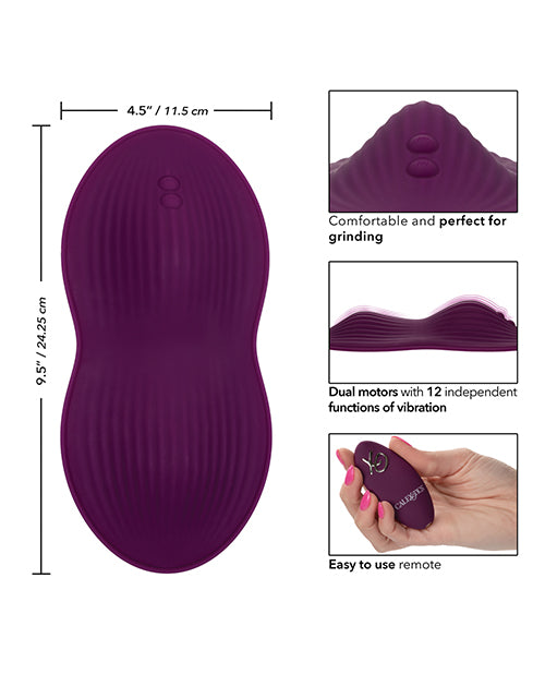 Lust Dual Rider Rechargeable Silicone Massager with Remote Control - Purple