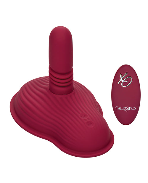 Dual Rider Rechargeable Silicone Thrust and Grind Vibrator with Remote Control - Red