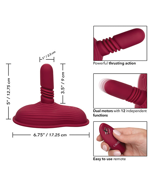 Dual Rider Rechargeable Silicone Thrust and Grind Vibrator with Remote Control - Red