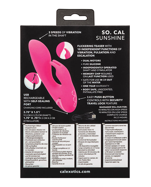 California Dreaming So. Cal Sunshine Rechargeable Silicone Rabbit Vibrator - Pink