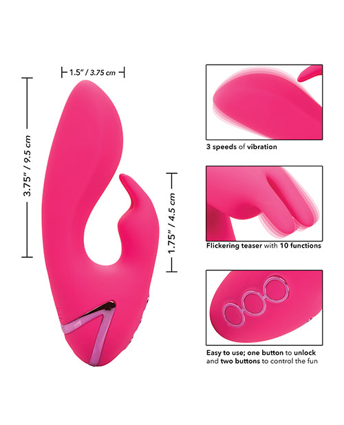California Dreaming So. Cal Sunshine Rechargeable Silicone Rabbit Vibrator - Pink