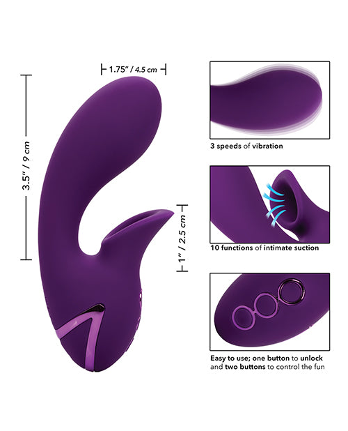 California Dreaming Huntington Beach Heartbreaker Rechargeable Rabbit Vibrator - Purple