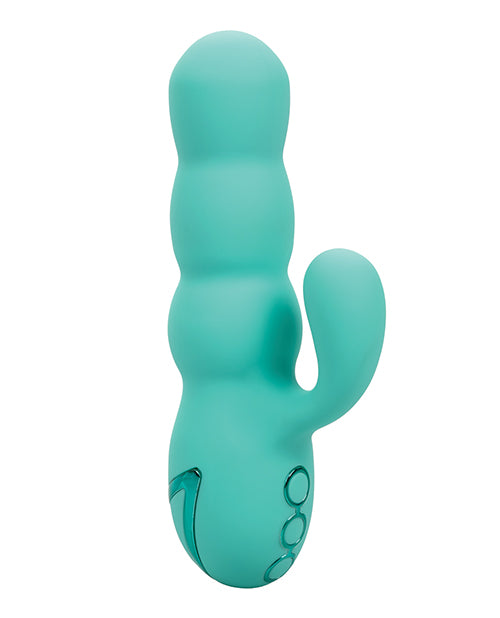 California Dreaming Del Mar Rechargeable Silicone Rabbit Vibrator - Teal
