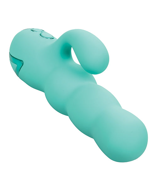 California Dreaming Del Mar Rechargeable Silicone Rabbit Vibrator - Teal