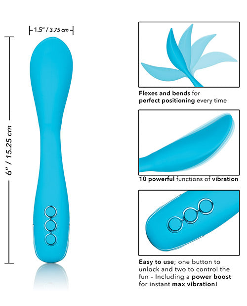 California Dreaming Palm Springs Pleaser Rechargeable Silicone Contoured Vibrator - Blue