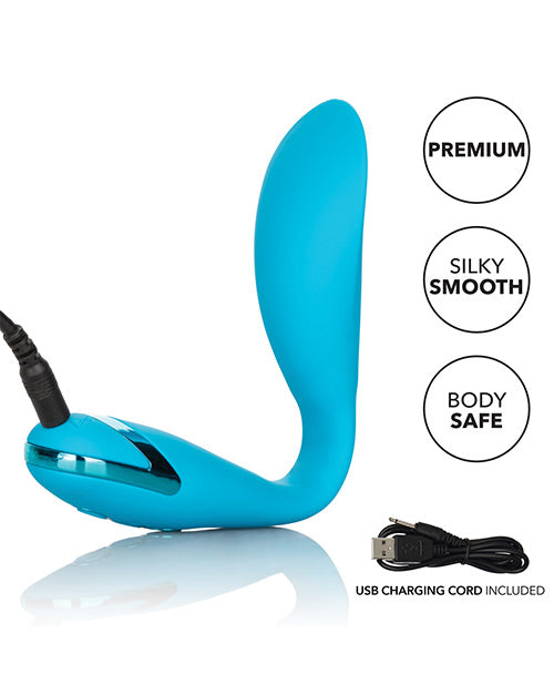 California Dreaming Palm Springs Pleaser Rechargeable Silicone Contoured Vibrator - Blue