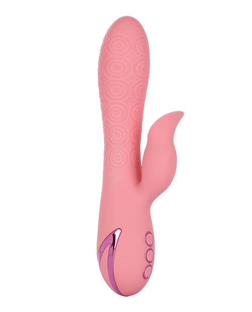 California Dreaming Pasadena Player Rechargeable Rotating Silicone Rabbit Vibrator - Pink