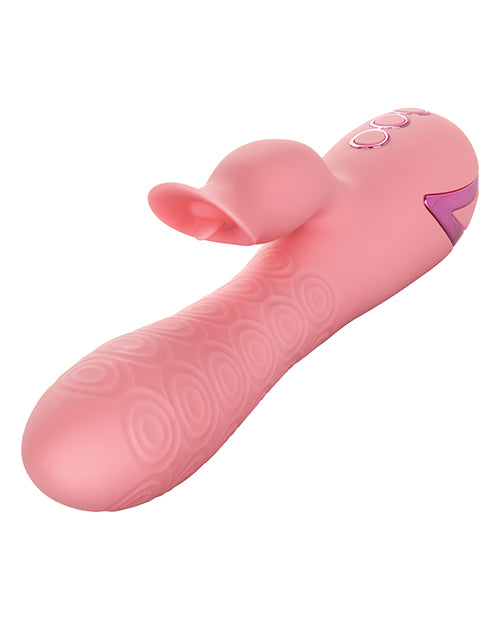 California Dreaming Pasadena Player Rechargeable Rotating Silicone Rabbit Vibrator - Pink