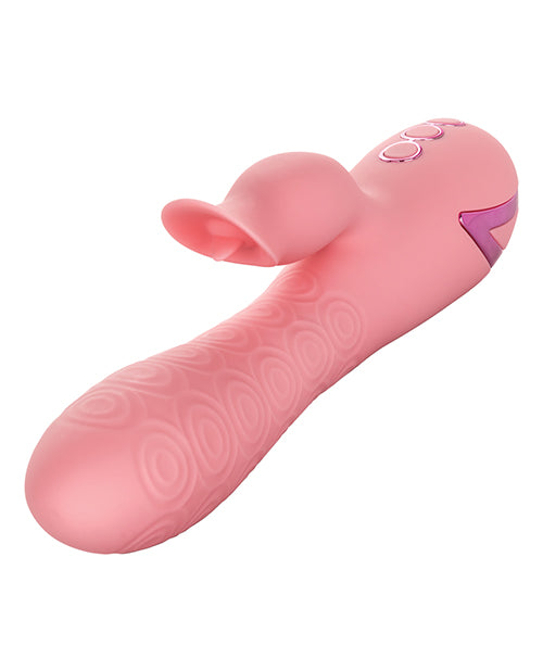 California Dreaming Pasadena Player Rechargeable Rotating Silicone Rabbit Vibrator - Pink