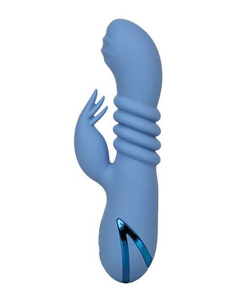 California Dreaming Santa Cruz Coaster Silicone Rechargeable Rabbit Vibrator - Blue