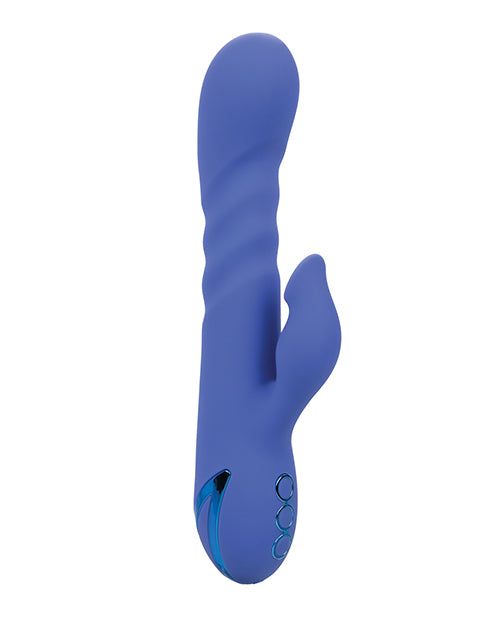 California Dreaming L.A. Love Rechargeable Silicone Rabbit Vibrator with Clitoral Stimulator - Blue