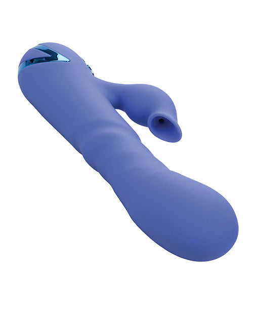 California Dreaming L.A. Love Rechargeable Silicone Rabbit Vibrator with Clitoral Stimulator - Blue