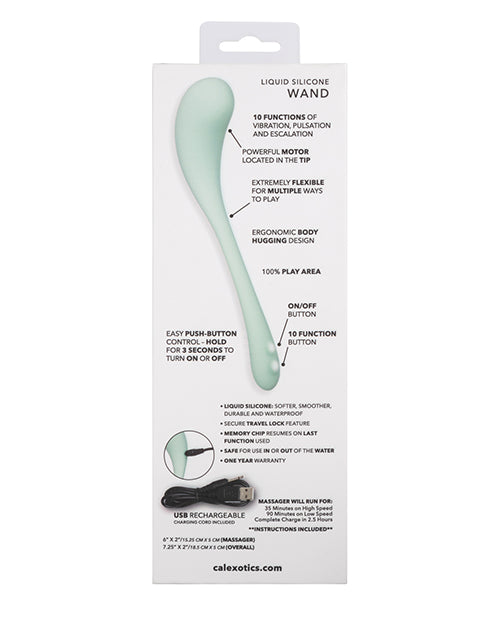 Elle Liquid Silicone Wand Rechargeable Vibrator - Green