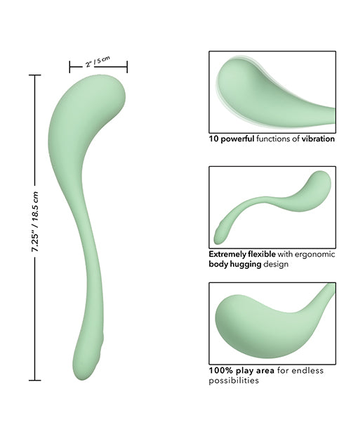 Elle Liquid Silicone Wand Rechargeable Vibrator - Green