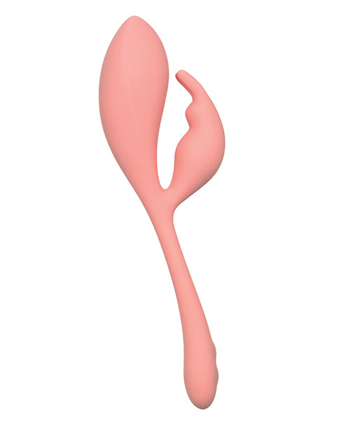 Elle Liquid Silicone Bunny Rechargeable Vibrator - Orange