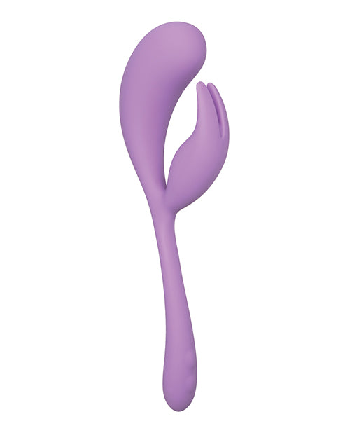 Elle Liquid Silicone Dual Flicker Rechargeable Vibrator - Purple