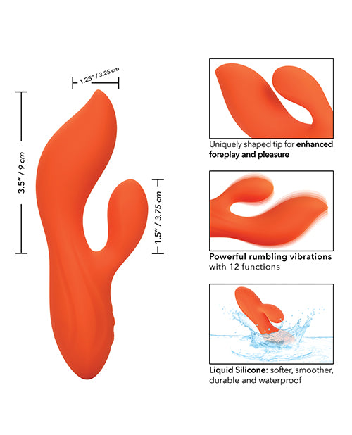Stella Liquid Silicone Dual Teaser Rechargeable Vibrator - Orange