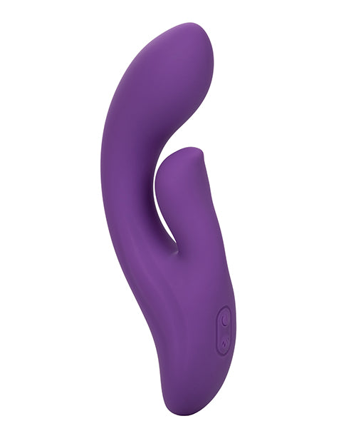 Stella Liquid Silicone Dual Pleaser Rechargeable Vibrator - Purple