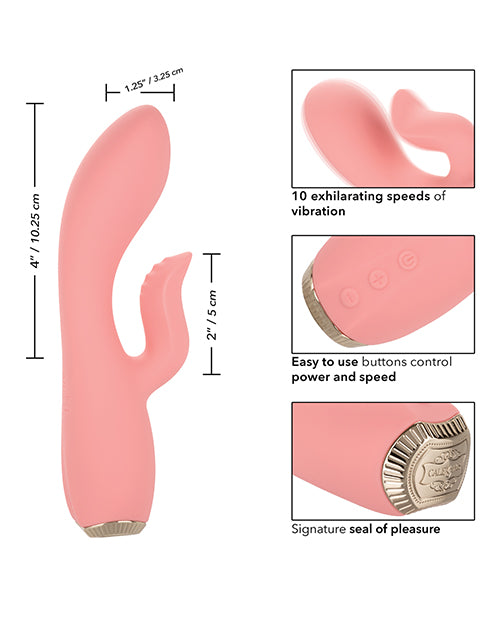 Uncorked Zinfandel Rechargeable Silicone Rabbit Vibrator - Pink