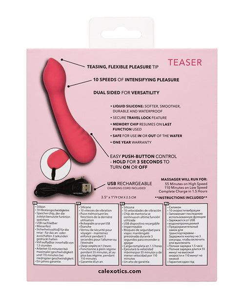 Liquid Silicone Pixies Teaser Rechargeable Vibrator - Pink