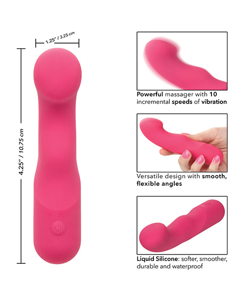 Liquid Silicone Pixies Ripple Rechargeable Vibrator - Pink
