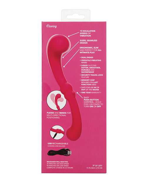 Pretty Little Wands Curvy Rechargeable Silicone Vibrator - Red