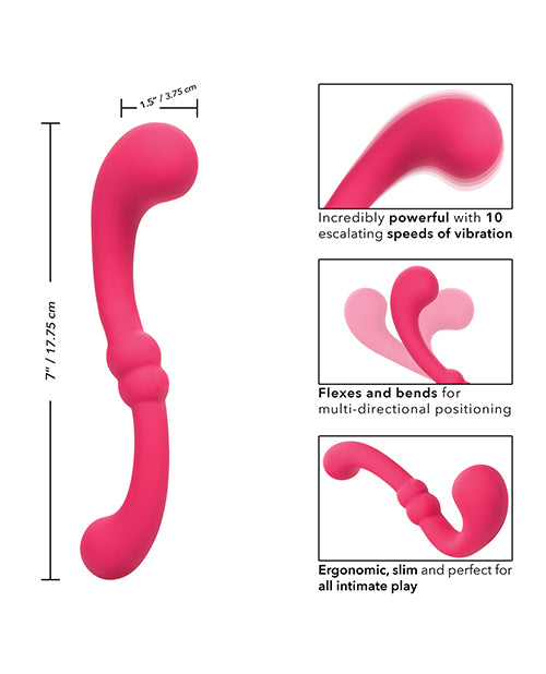 Pretty Little Wands Curvy Rechargeable Silicone Vibrator - Red