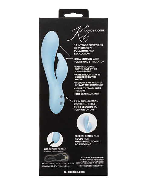 Contour Kali Rechargeable Silicone Rabbit Vibrator - Blue